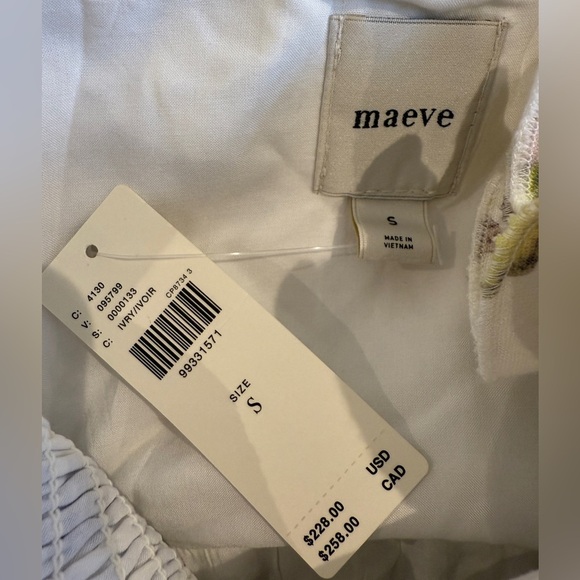 NWT Anthropologie Maeve Size Small Linen Blend Strapless Knee-Length Dress - Picture 10 of 11